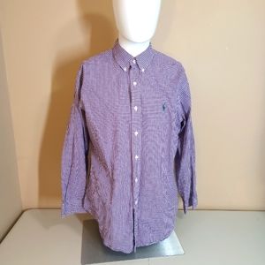 Ralph Lauren women's button down shirt purple white size 16 1/2
